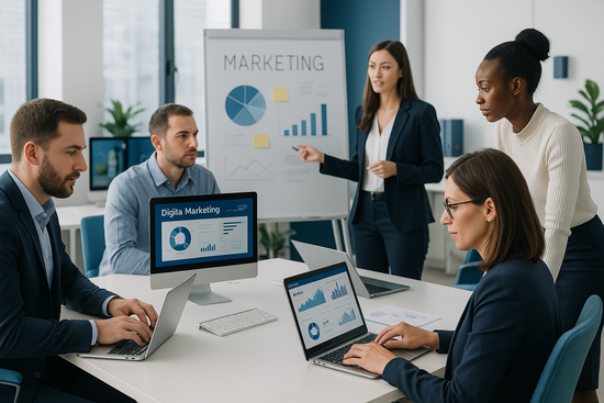 make me a photo that sows we provide professional services for marketing